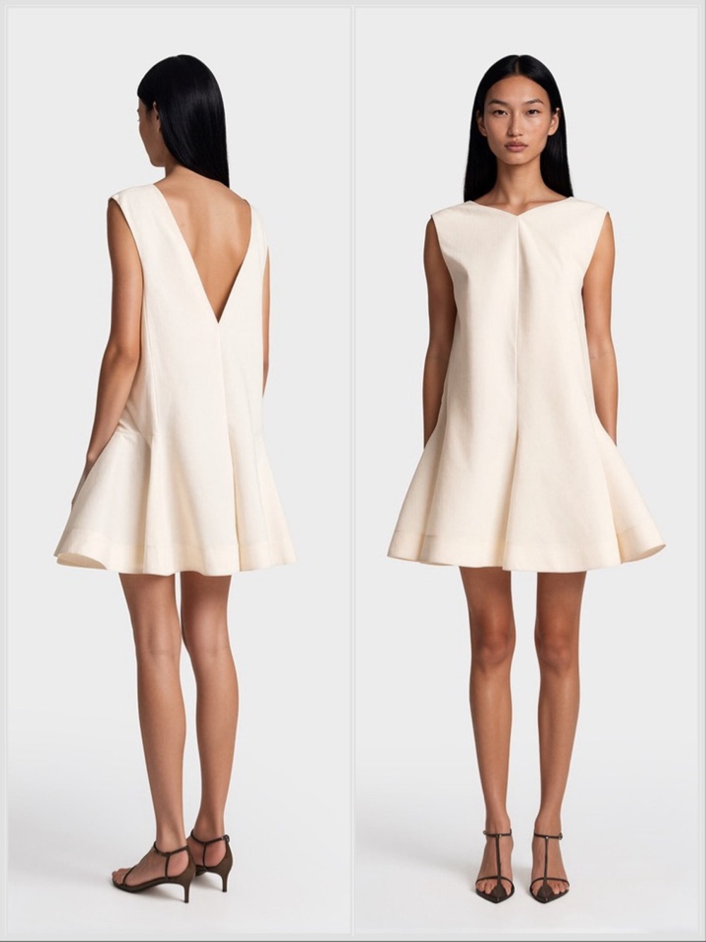 Khaite Mel Silk & Cotton Mini Dress Natural US 10 NWT